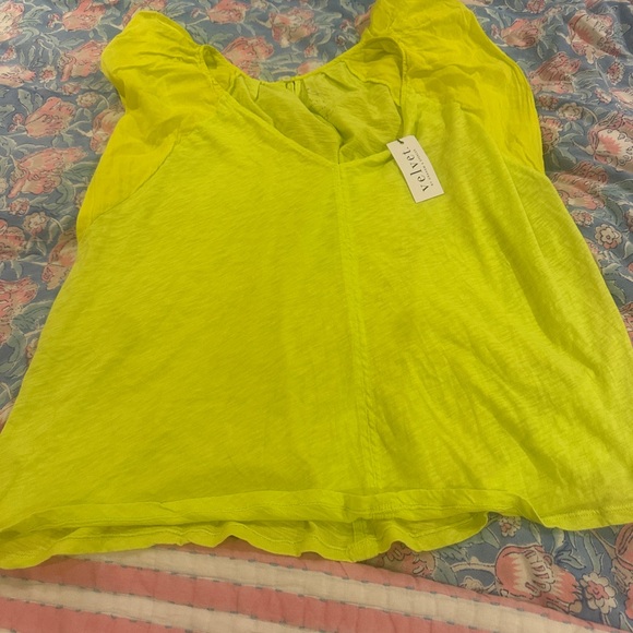 Velvet neon yellow summer top. - Picture 10 of 10